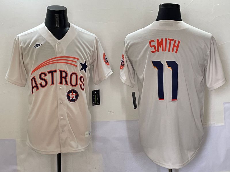 Men Houston Astros #11 Smith Cream Five generations Joint Name 2025 Nike MLB Jersey style 11->houston astros->MLB Jersey